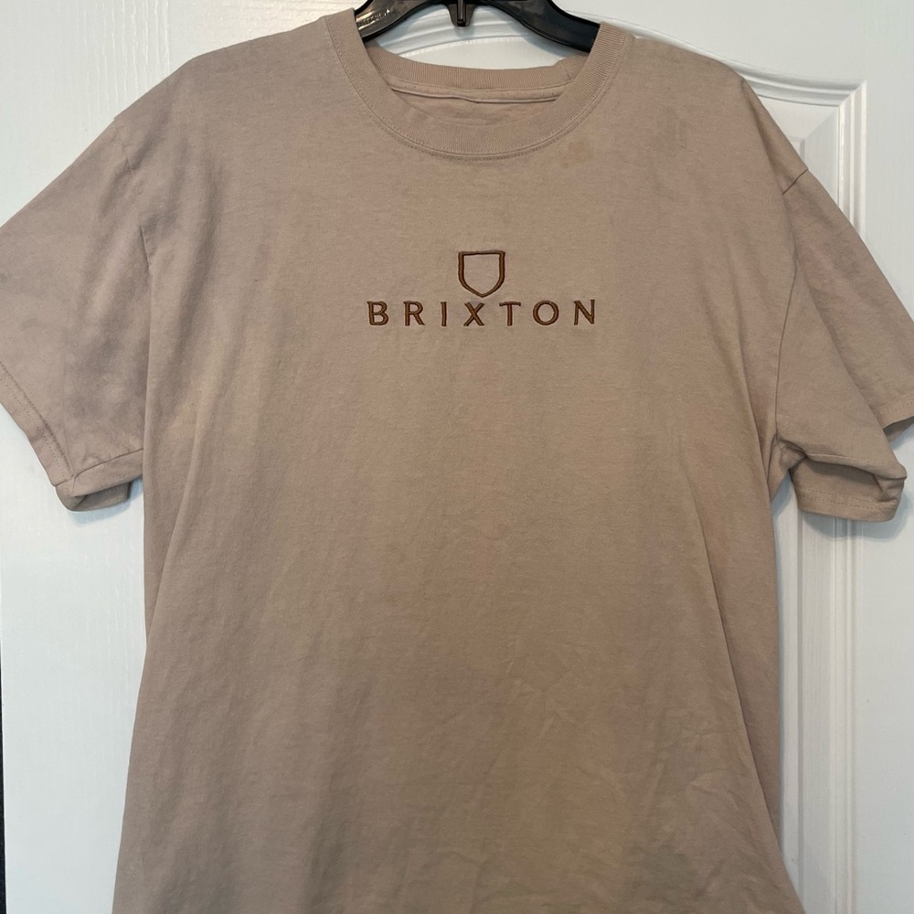 Brixton Tan Short Sleeve Tee Classic Crew Neck